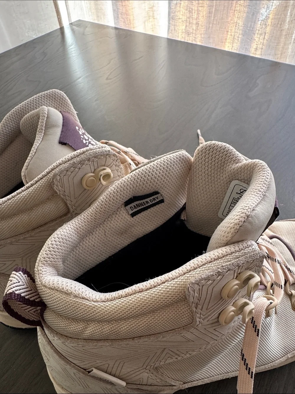 Danner Free People Women's Beige Hiking Boots with Purple Accents